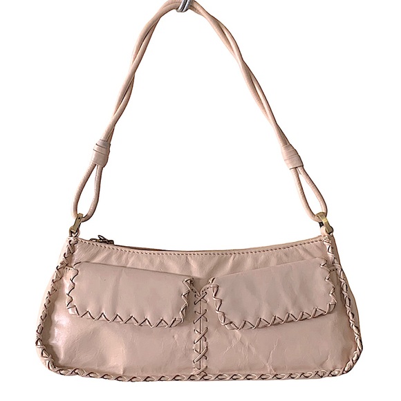 Sigrid Olsen Handbags - Sigrid Olsen Vintage Blush Leather Baguette Shoulder Bag